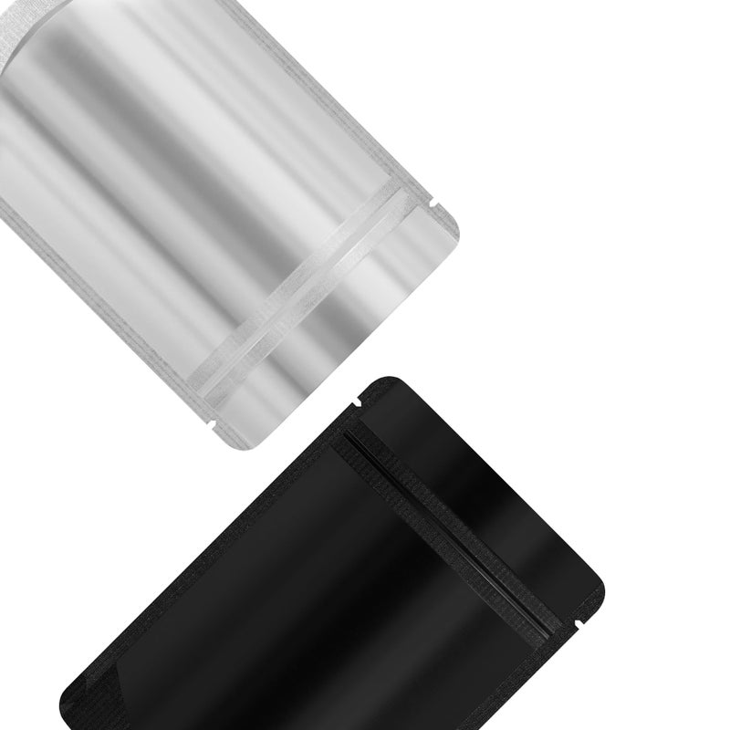 QQ Studio 100PCS Matte Clear Front Black Back Stand-Up 1oz Bags (8.5x13cm (3.3x5.1"), Translucent/Black) - Image 4